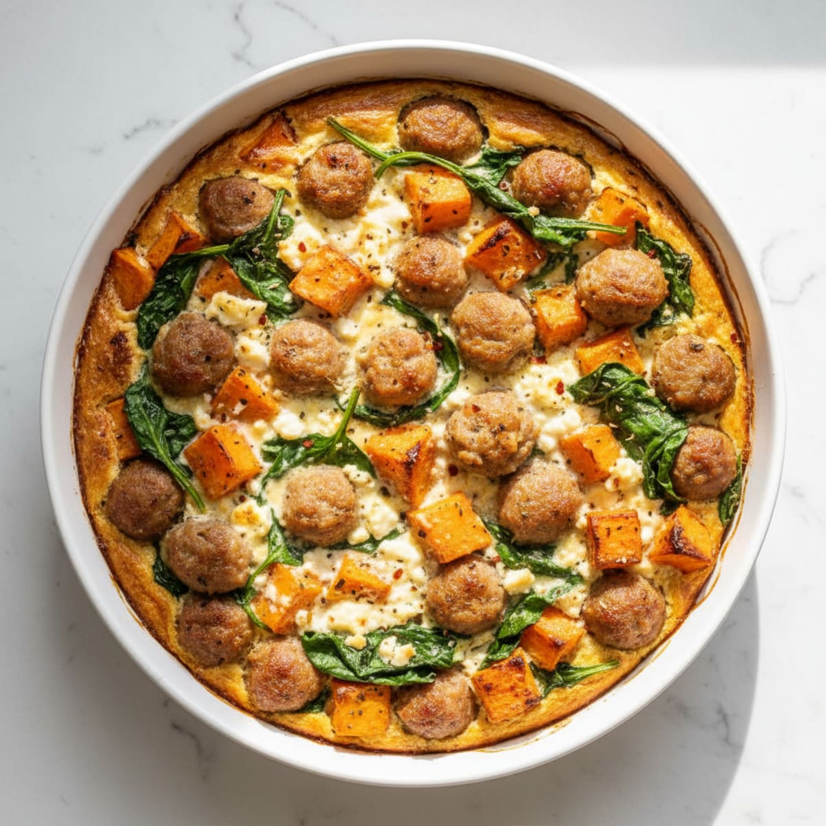 Sausage and Spinach Breakfast Bake