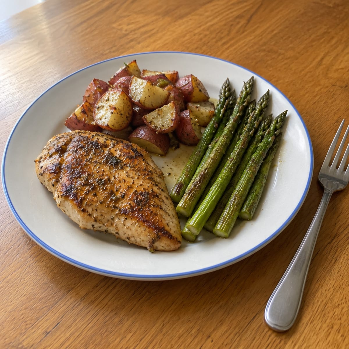 Lemon herb chicken and asparagus