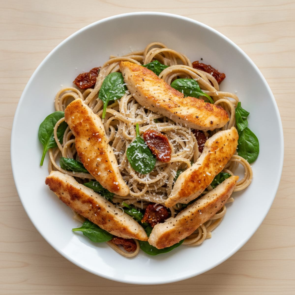 Tuscan Chicken Linguine with Spinach and Sun-Dried Tomatoes