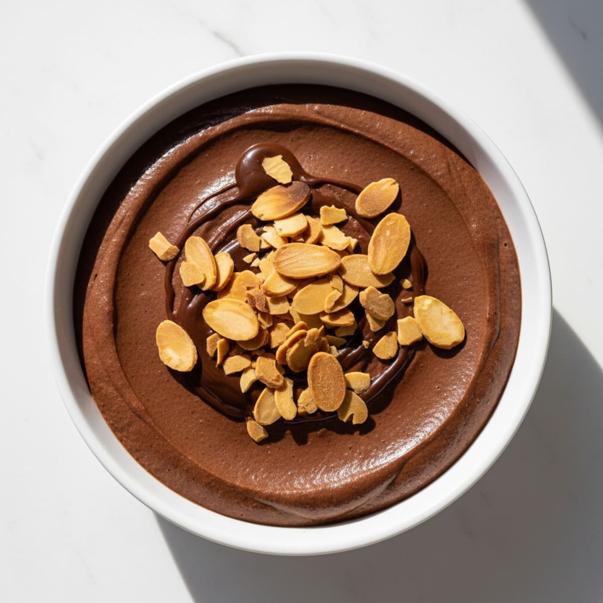 Silky Chocolate Protein Pudding with Toasted Almonds