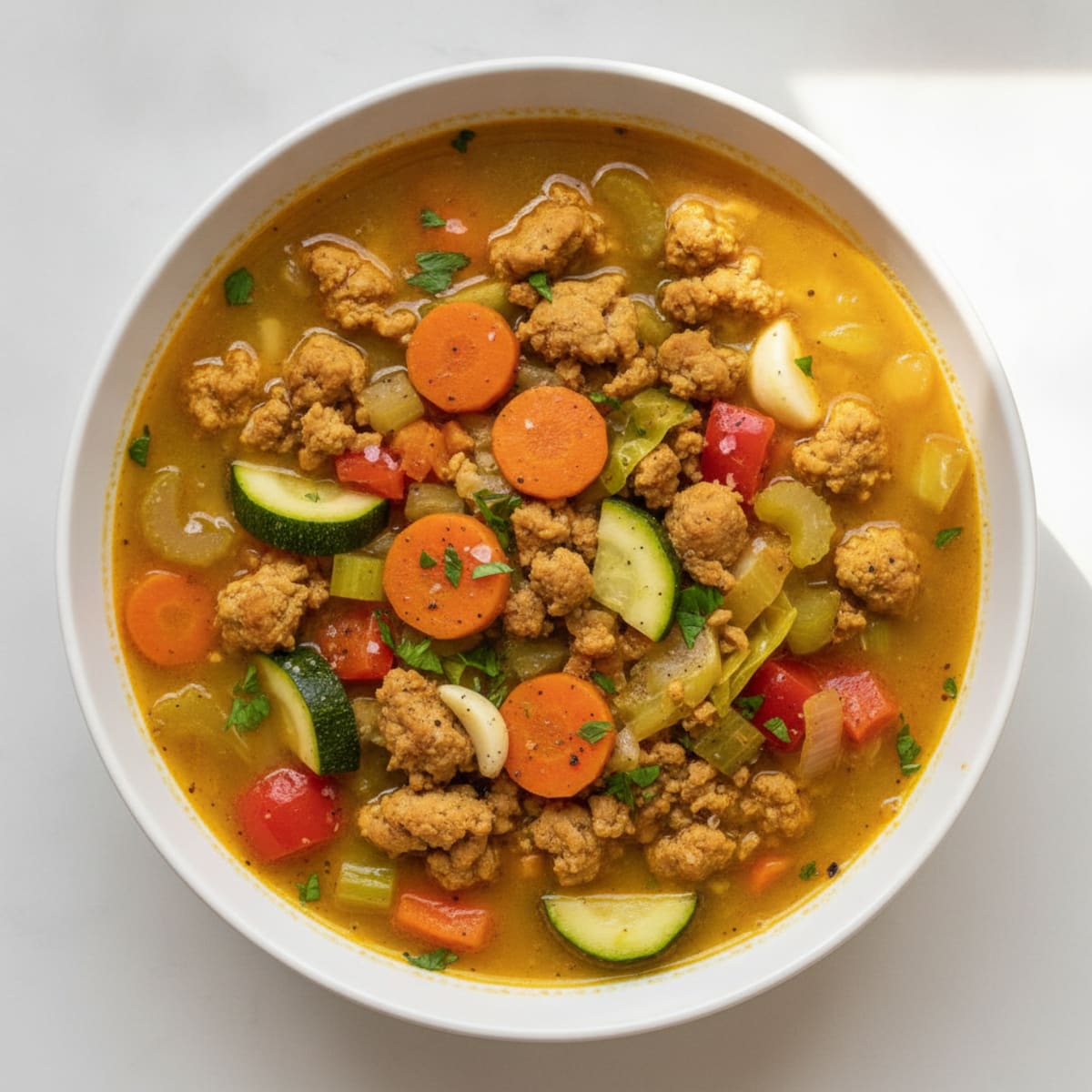 Ground Turkey Cabbage and Vegetable Soup