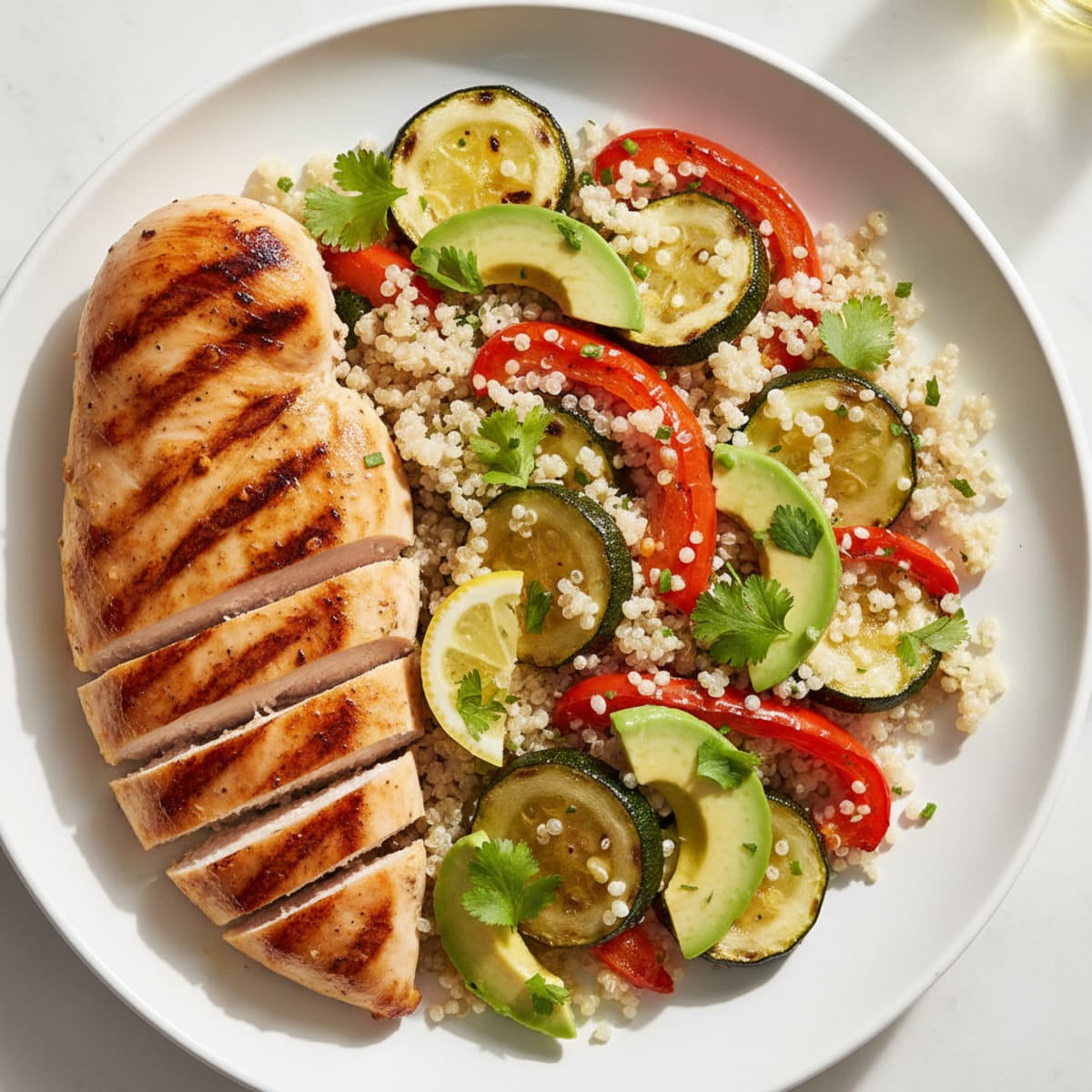 Grilled Chicken and Quinoa Salad with Roasted Vegetables