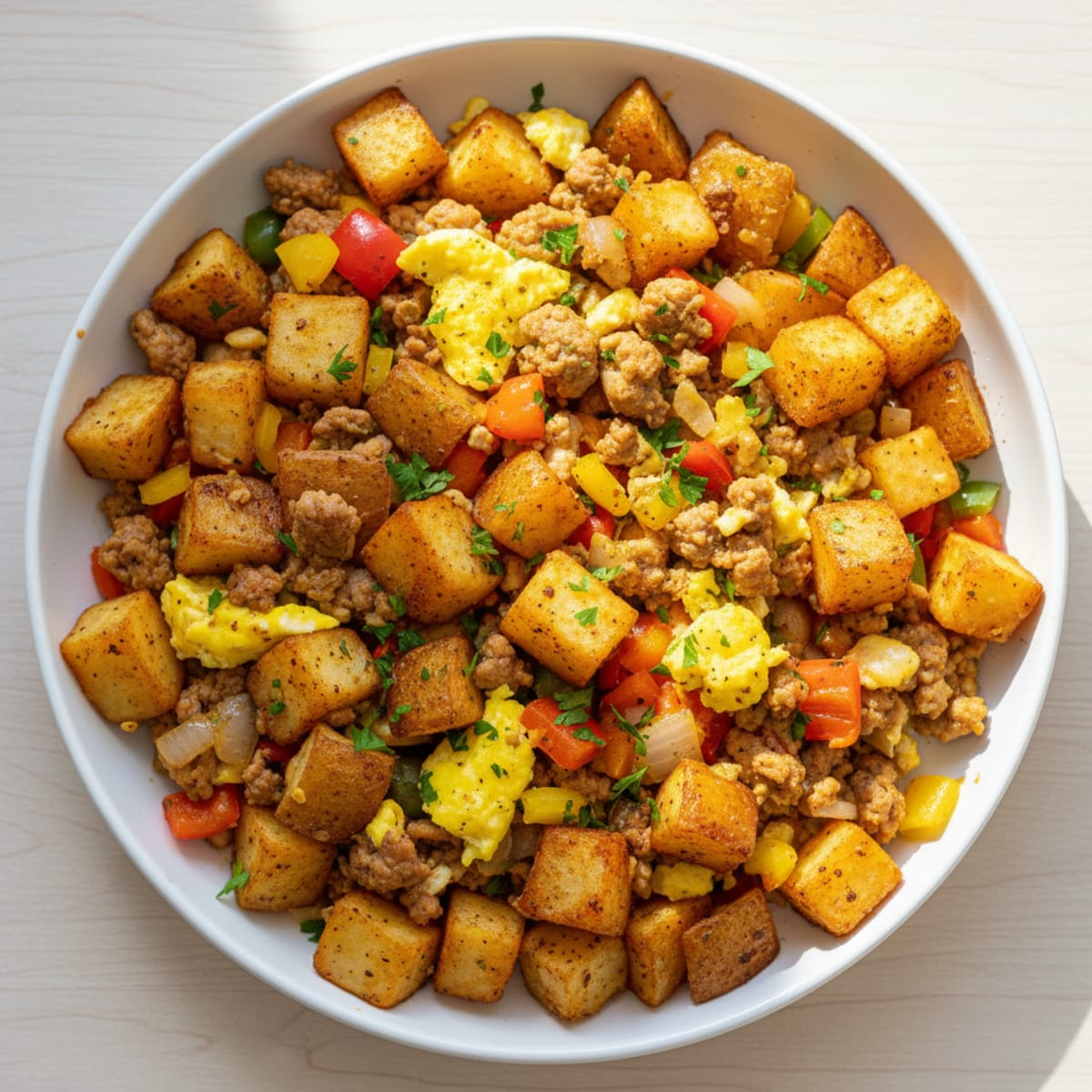 Breakfast Potatoes and Eggs Skillet