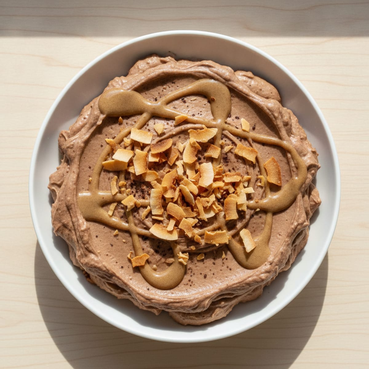 Silky Chocolate Protein Pudding with Toasted Coconut