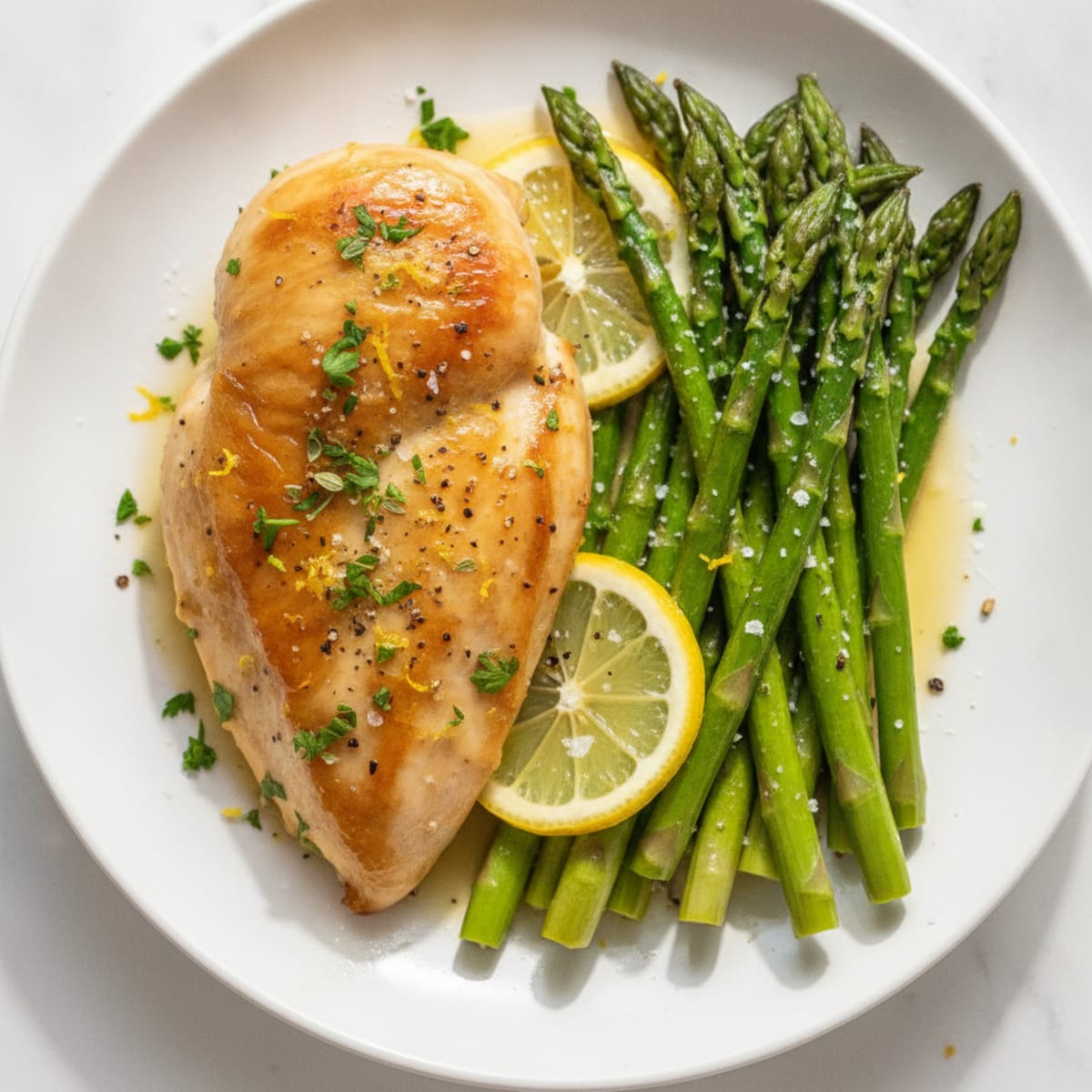 Lemon Herb Chicken with Roasted Asparagus