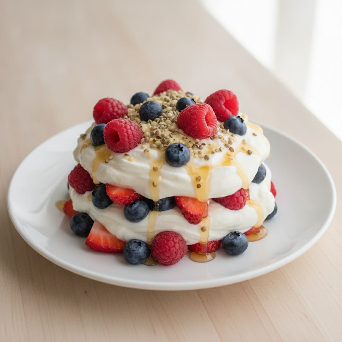 Greek Yogurt Protein Parfait with Mixed Berries