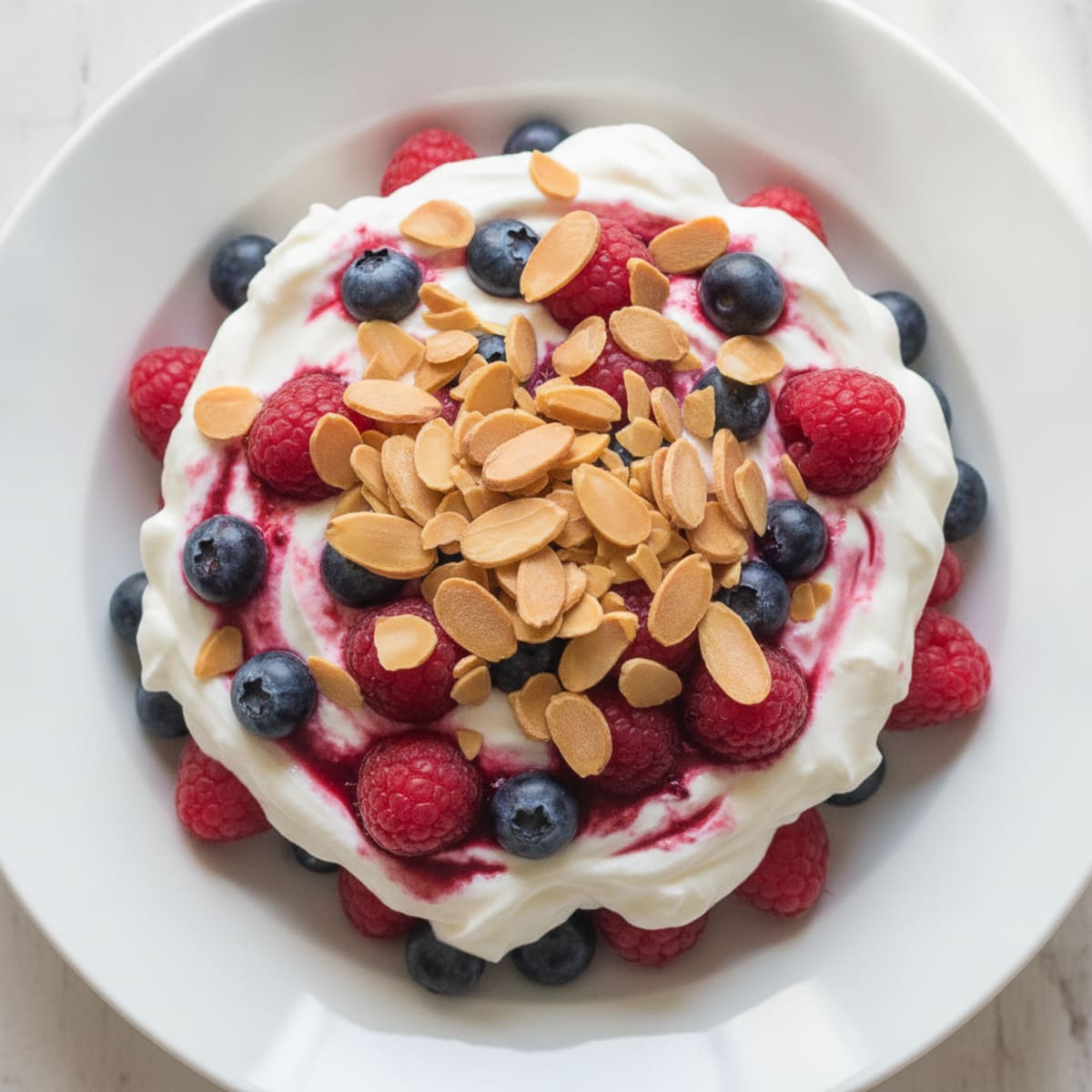 Greek Yogurt Protein Parfait with Berries and Almonds