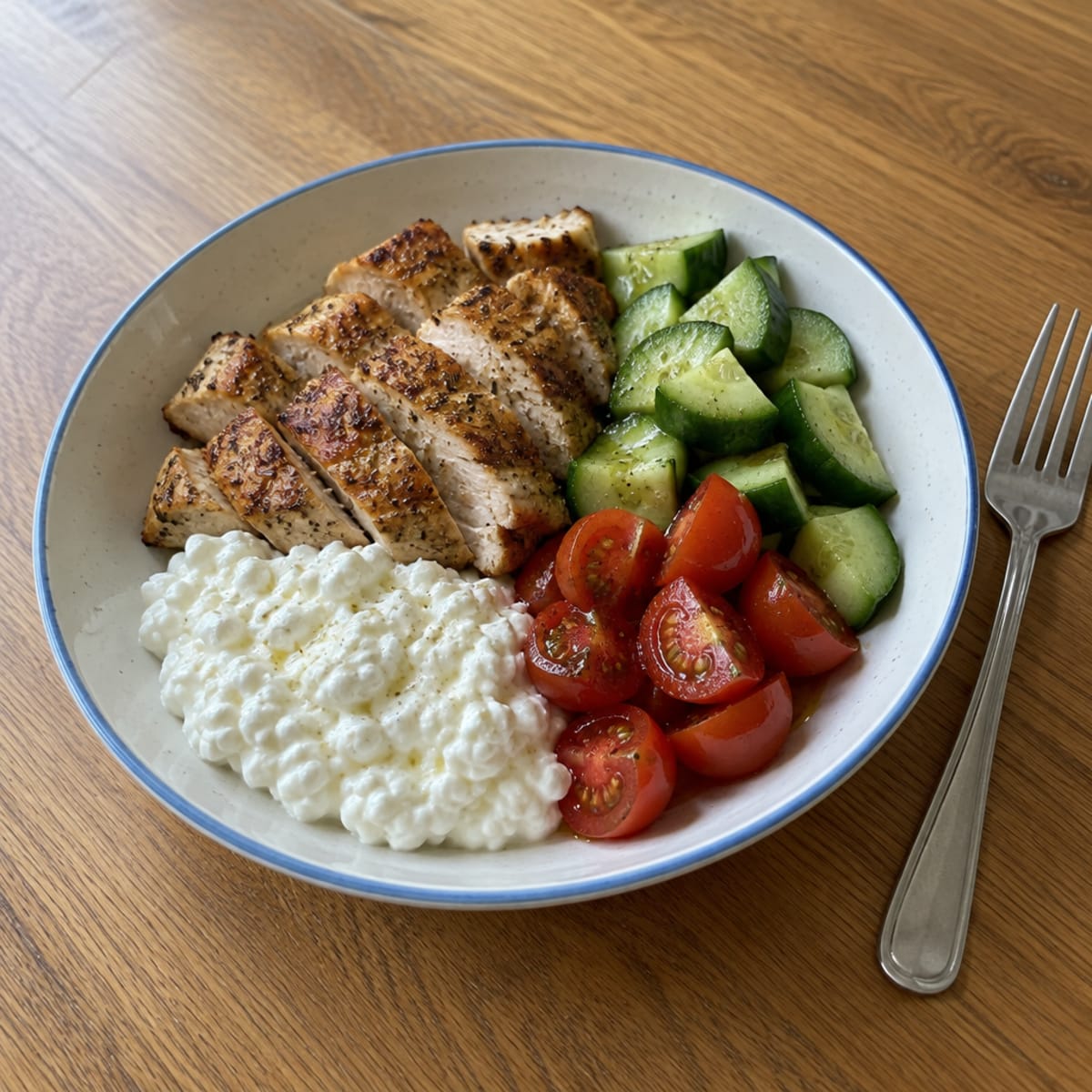 Cottage cheese and chicken bowl