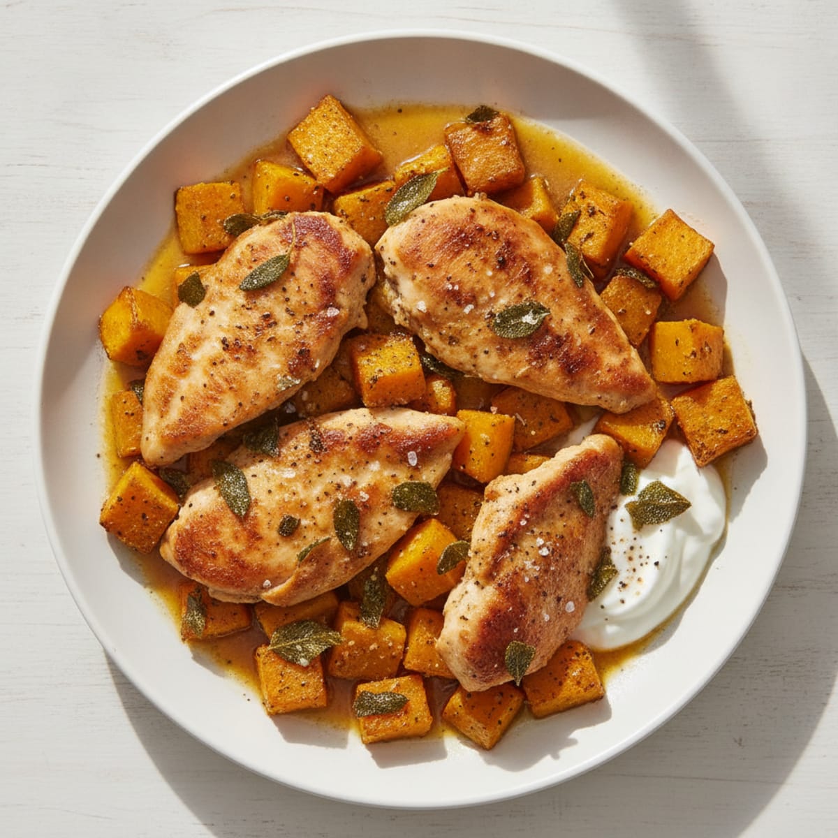 Roasted Pumpkin with Sage and Brown Butter Chicken