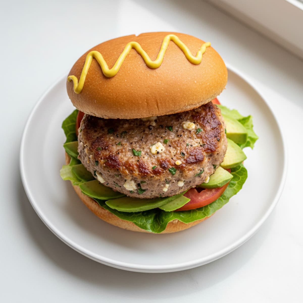 Juicy Turkey Burger with Toasted Bun
