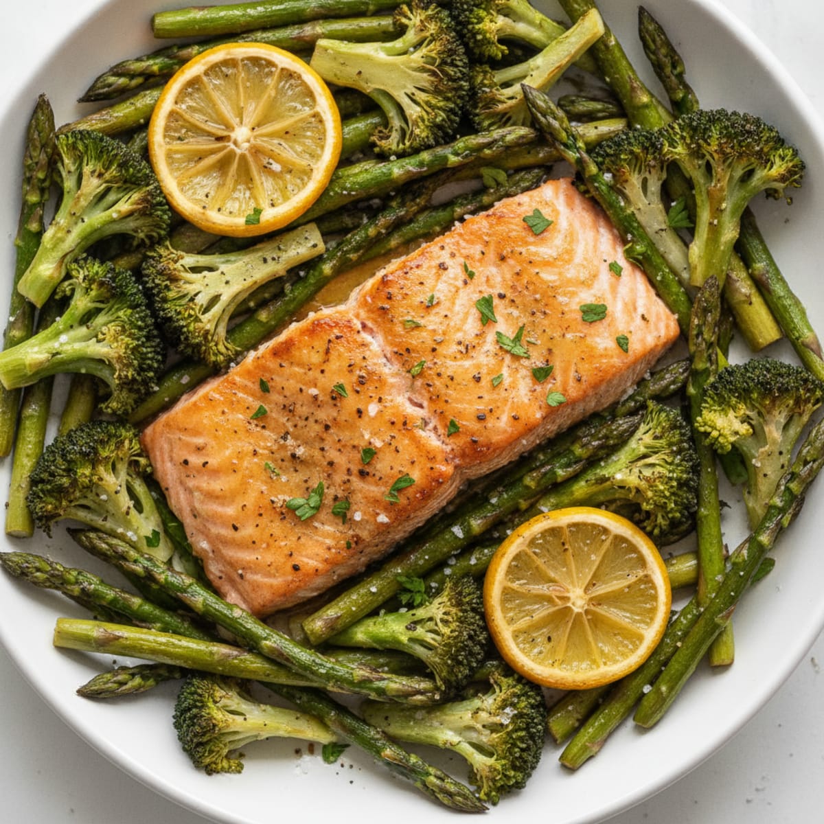 Sheet Pan Lemon Herb Salmon with Roasted Vegetables