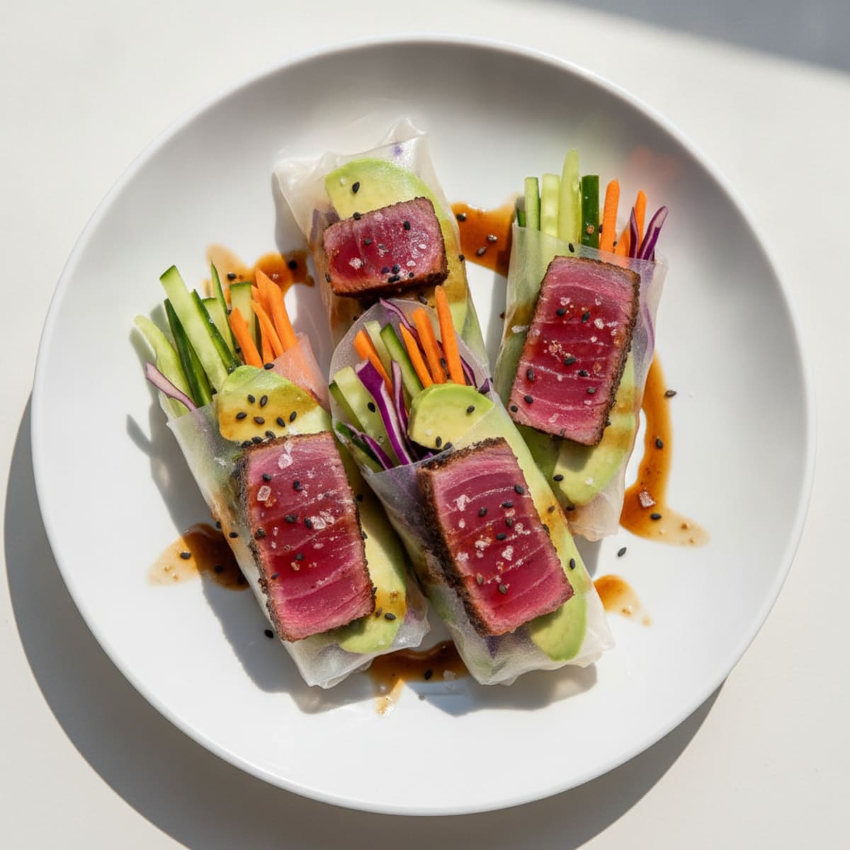 Seared Tuna Rice Paper Wraps