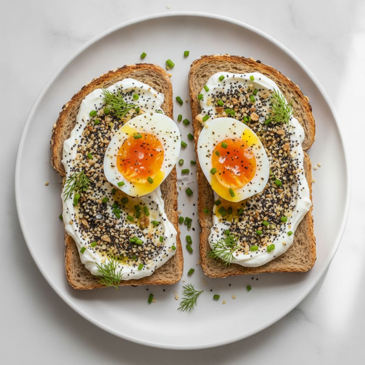 Herbed Jammy Eggs with Everything Toast