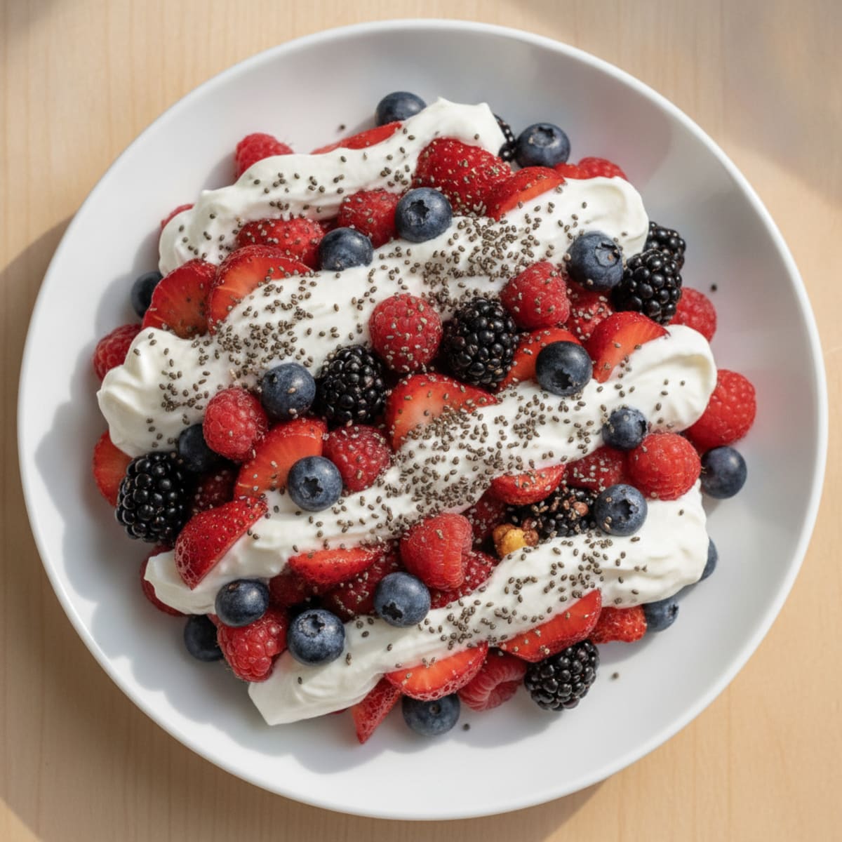 Greek Yogurt Protein Parfait with Mixed Berries