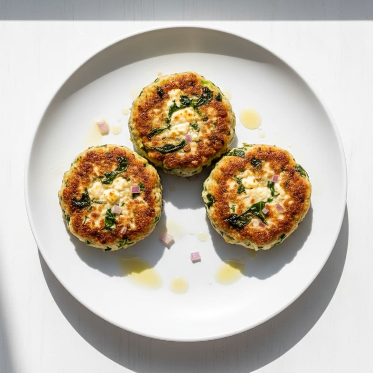 Feta and Spinach Ground Chicken Burger Patties