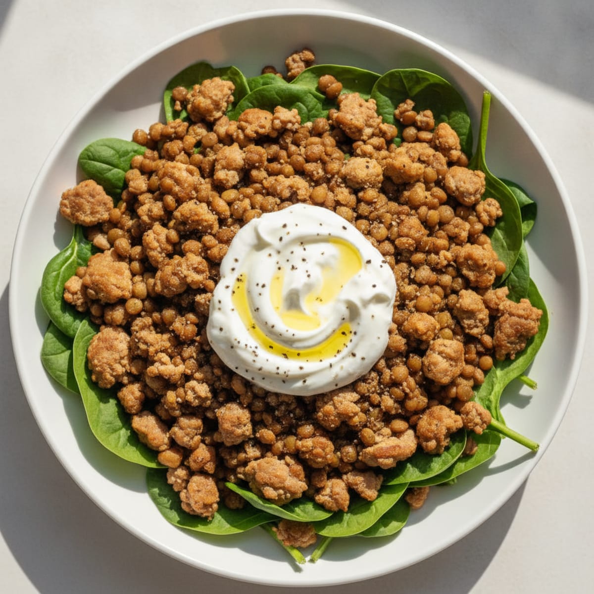 Spiced Pork and Lentil Power Bowl
