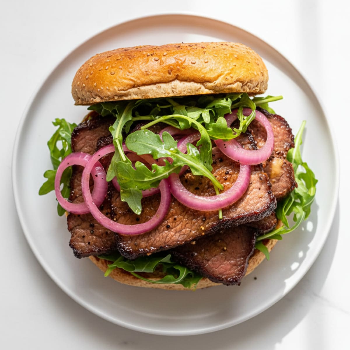 Smoky Brisket Sandwich with Pickled Onions