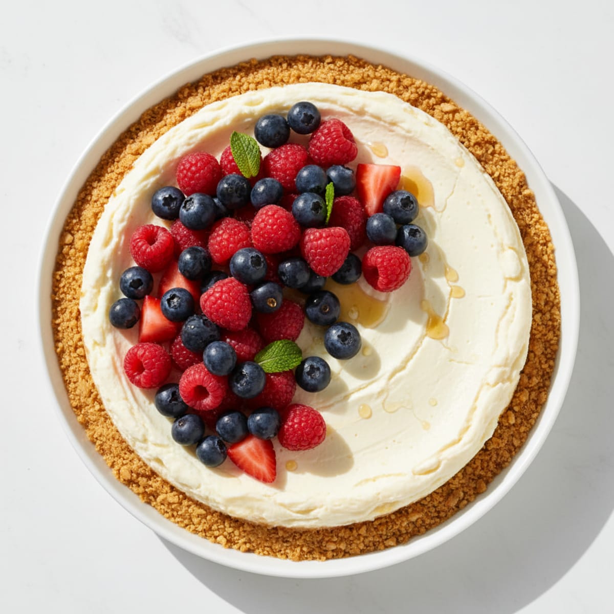 Creamy Greek Yogurt Protein Cheesecake with Fresh Berries