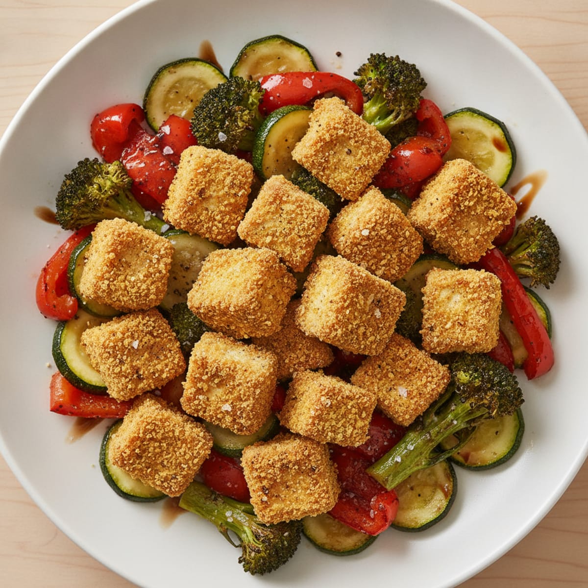 Pan-Seared Tofu with Roasted Vegetables