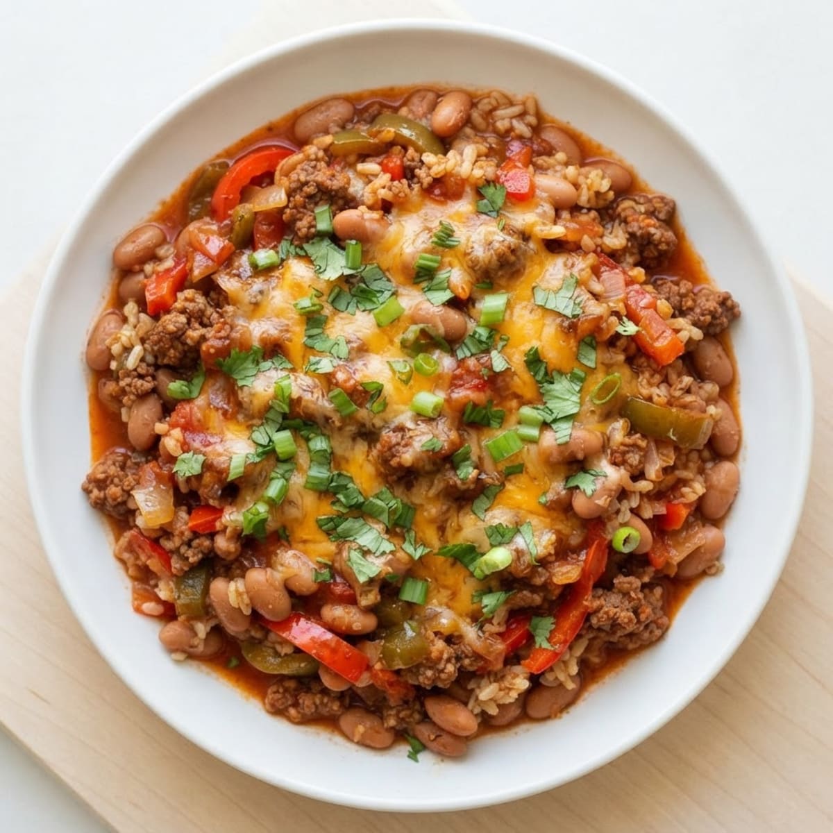 Lean Beef and Pinto Bean Enchilada Skillet with Brown Rice