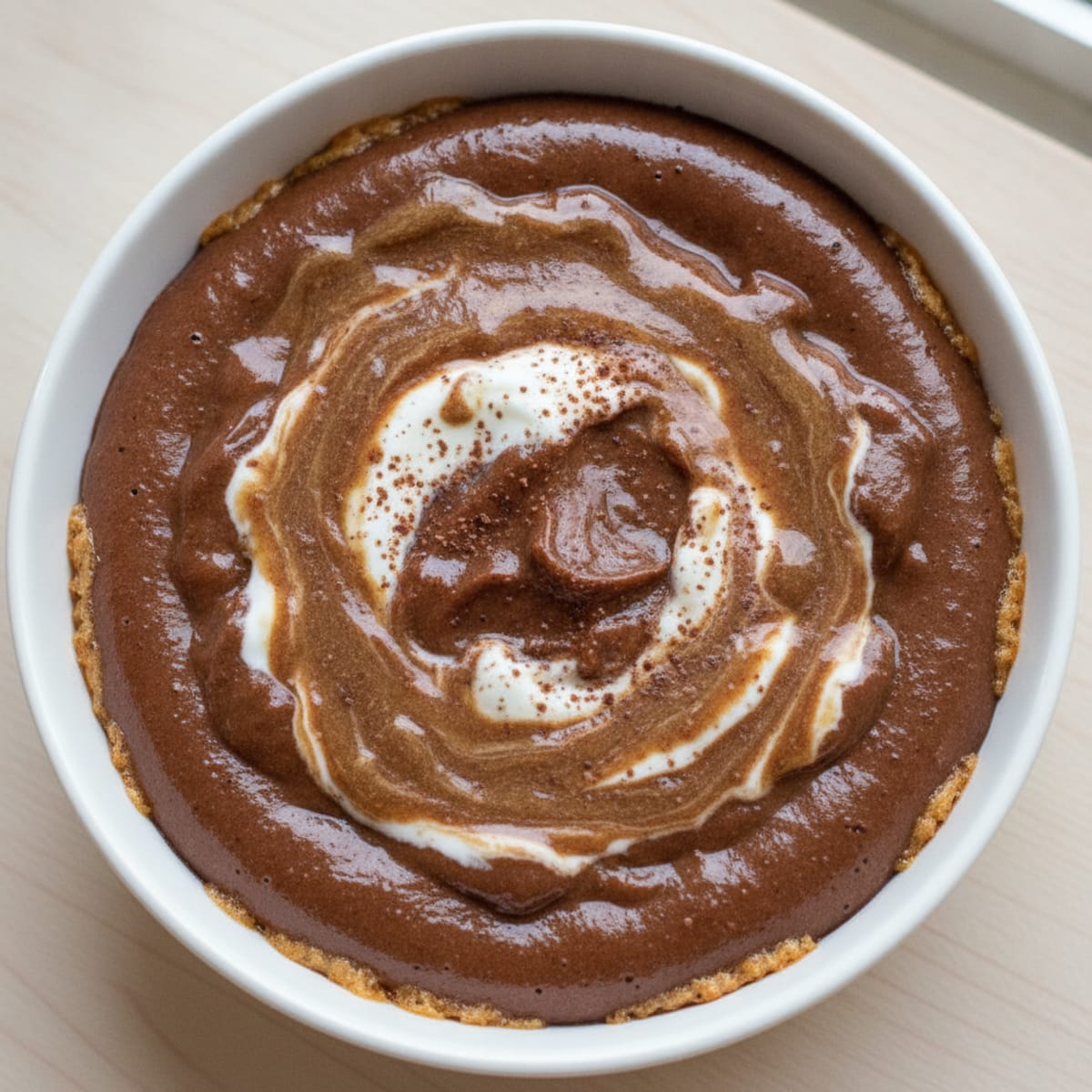 Silky Chocolate Protein Pudding with Almond Butter