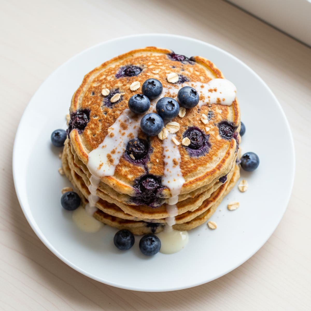 Berry Protein Oatmeal Pancakes