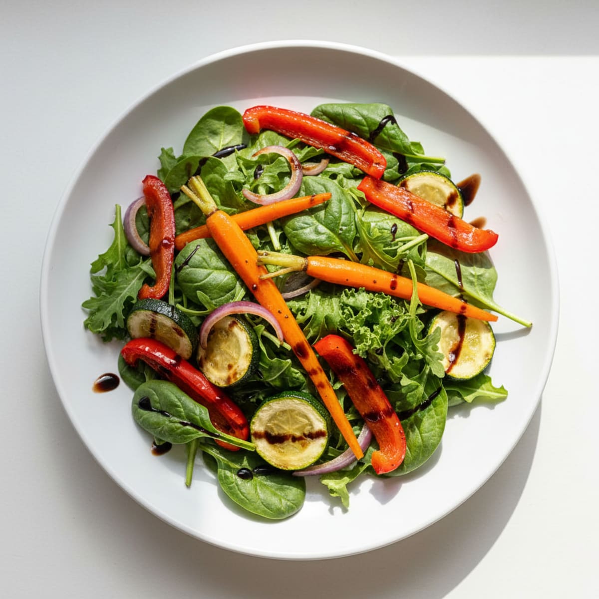 Mixed Greens Salad with Roasted Vegetables