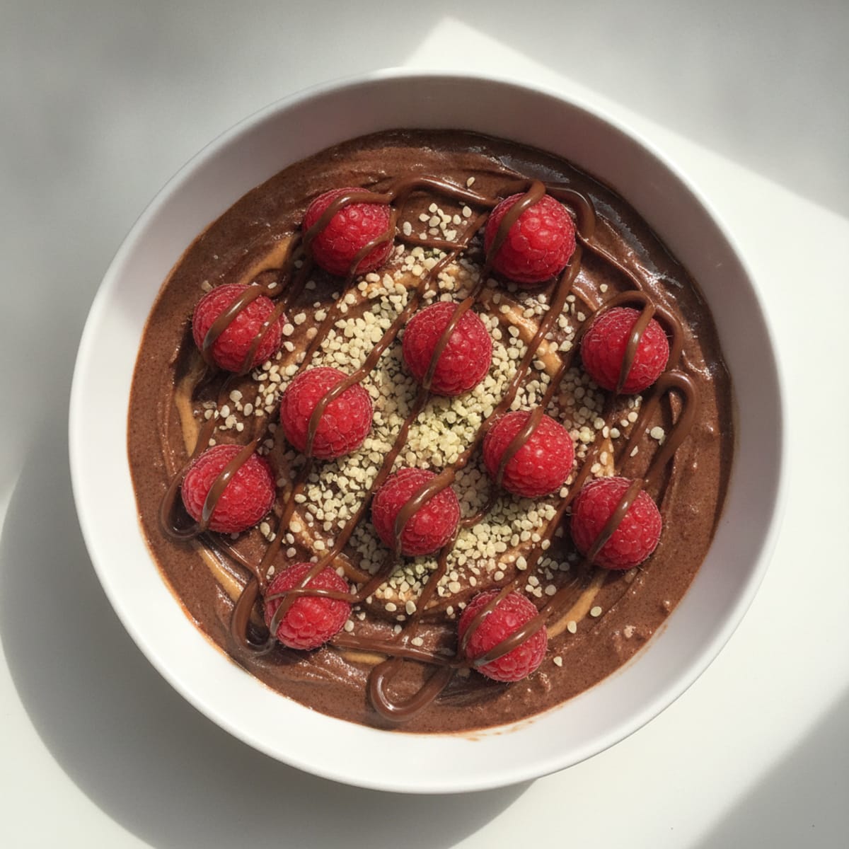 Greek Yogurt Chocolate Protein Pudding with Hemp Seeds