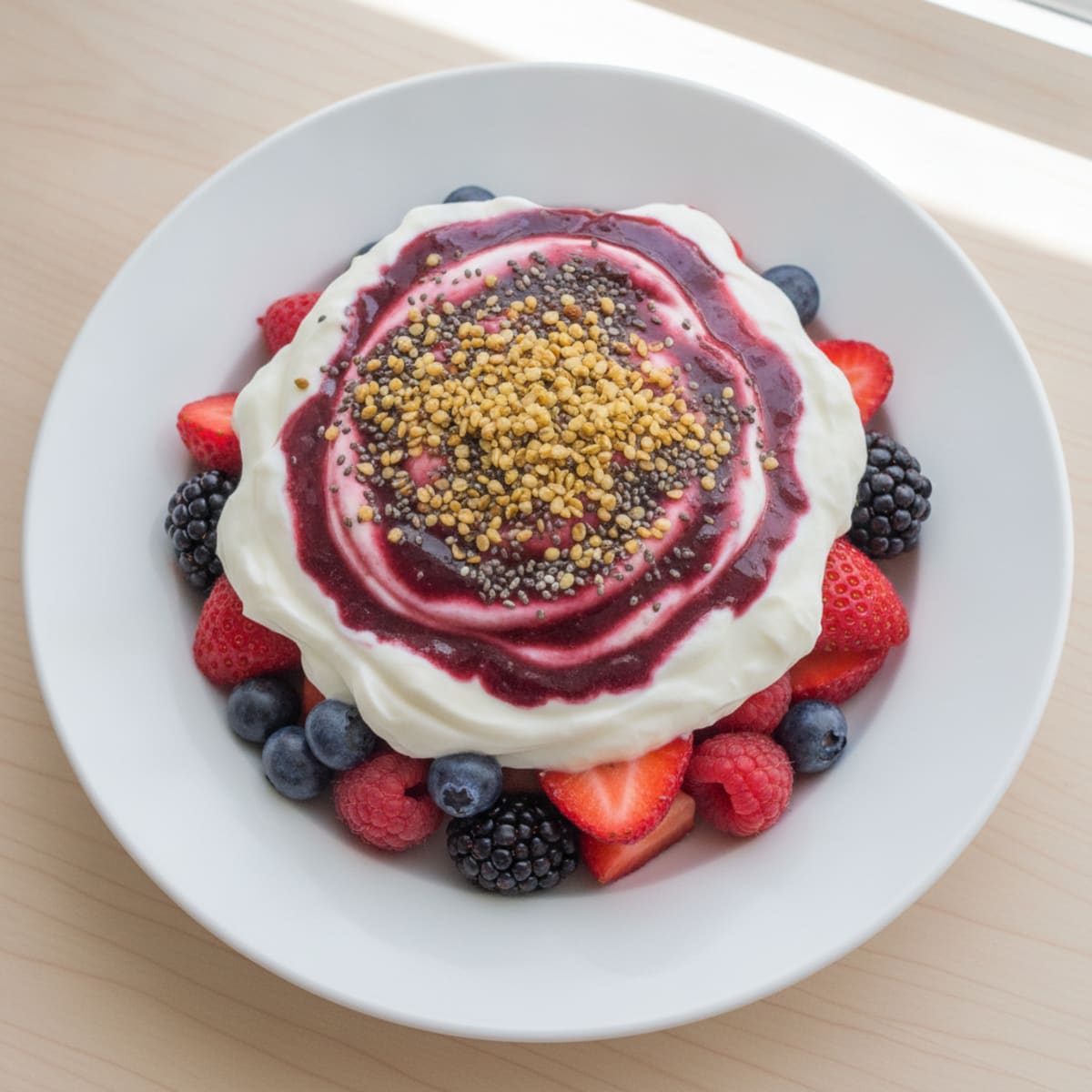 Greek Yogurt Protein Parfait with Mixed Berries