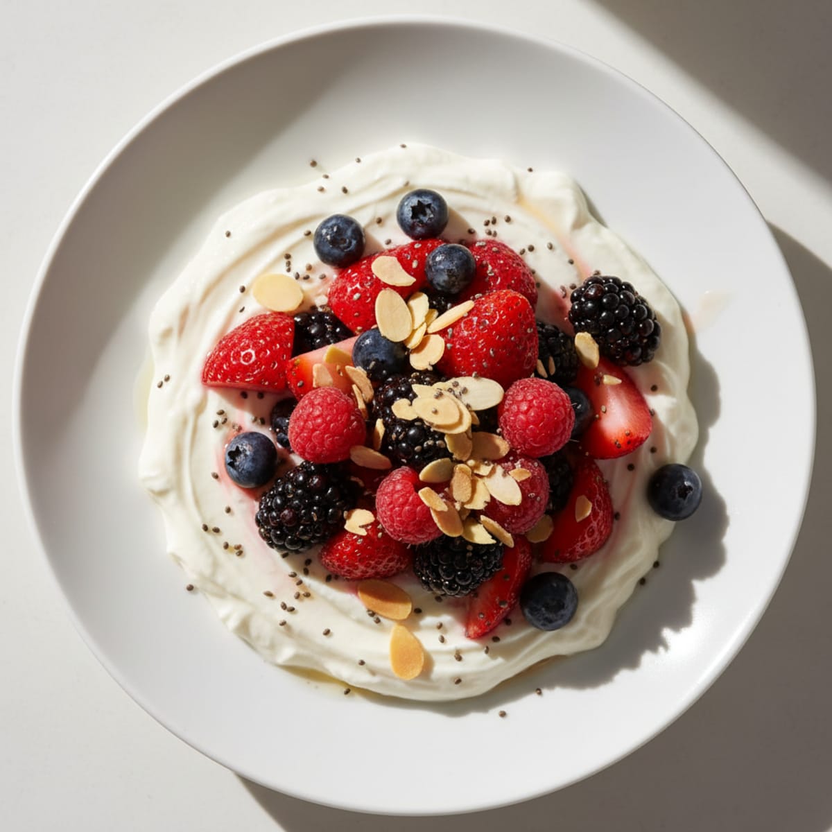Silky Greek Yogurt Protein Pudding with Mixed Berries