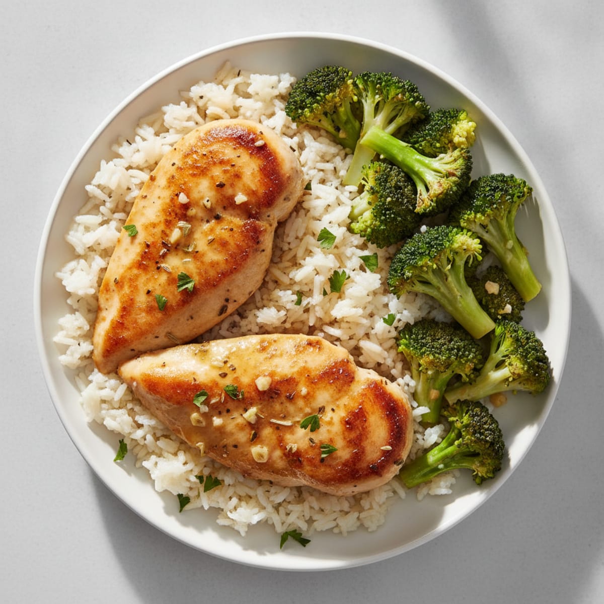 Lemon Herb Chicken and Broccoli Rice