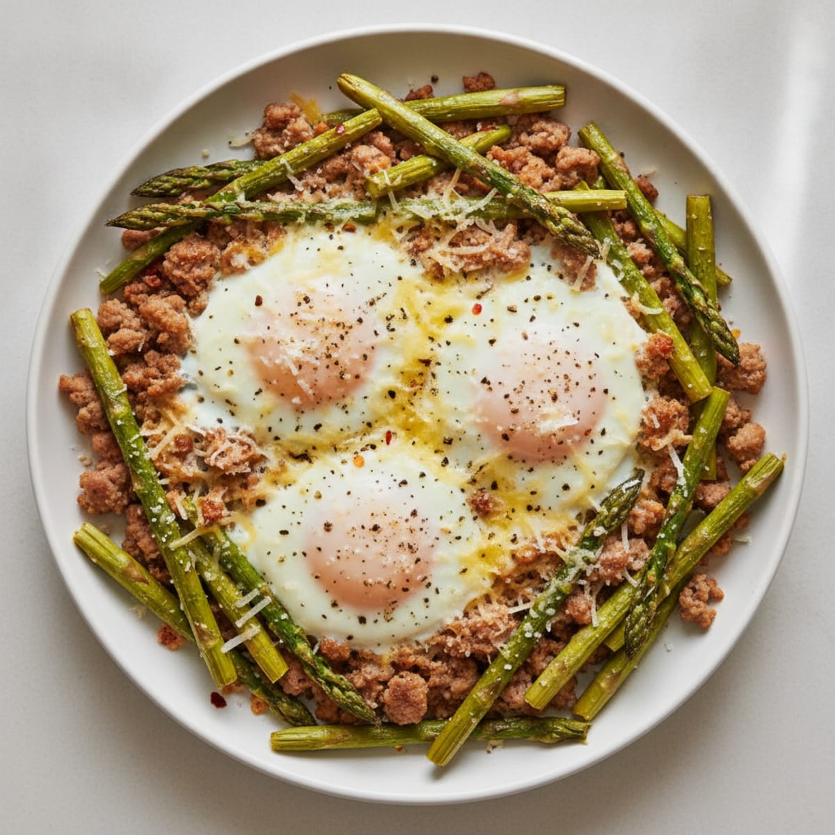 Baked Eggs with Roasted Asparagus
