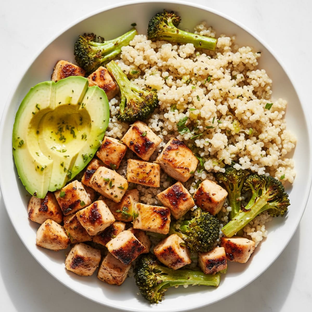Grilled Chicken and Quinoa Power Bowl with Roasted Broccoli
