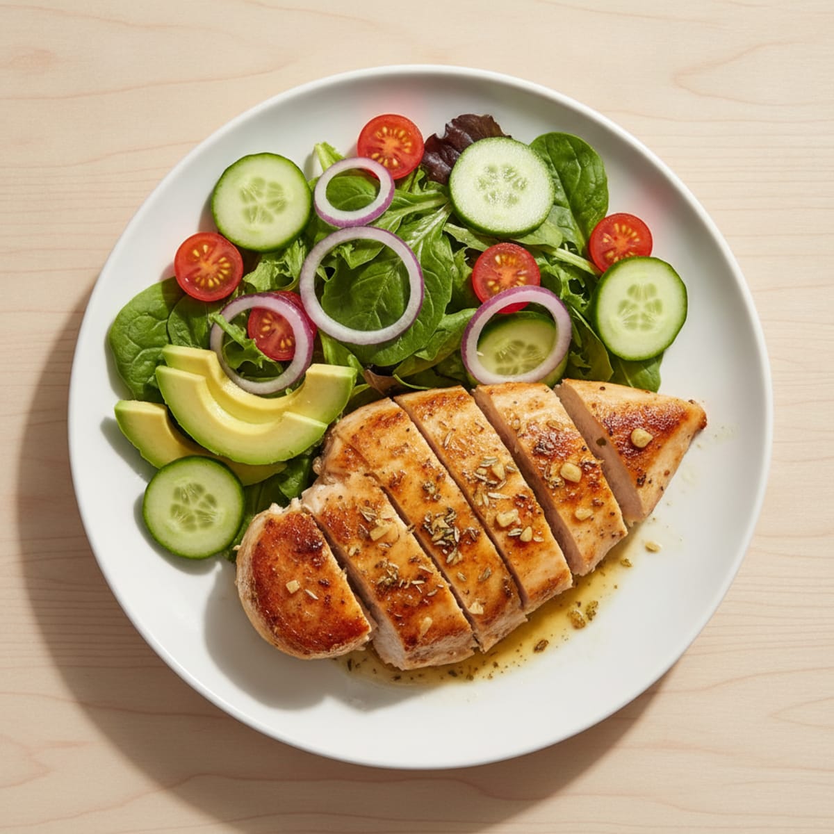 Lemon-Herb Chicken Breast with Garden Salad