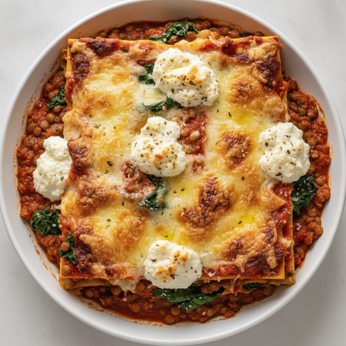 Hearty Lentil and Ricotta Lasagne