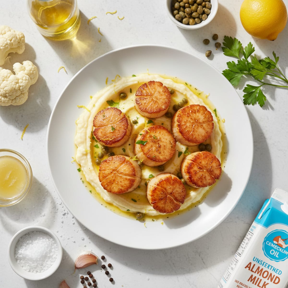 Pan-Seared Scallops with Lemon-Herb Sauce