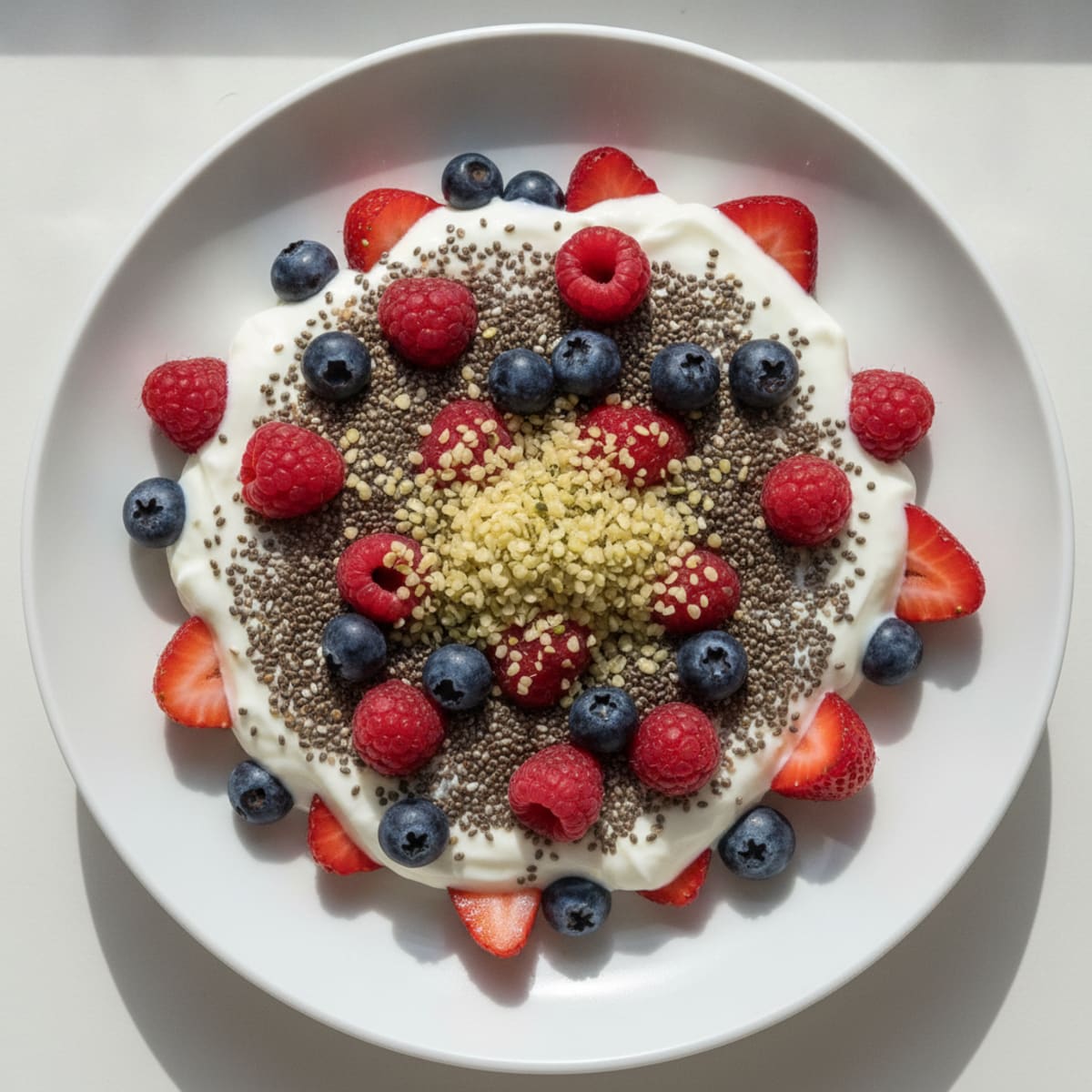 Silky Greek Yogurt Parfait with Chia Seeds and Mixed Berries