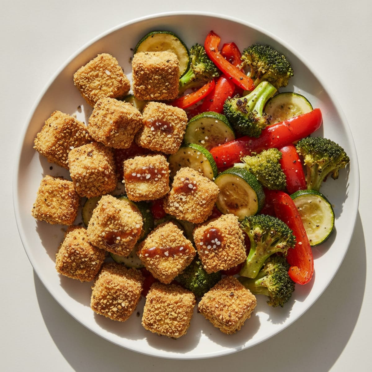 Pan-Seared Tofu with Roasted Vegetables