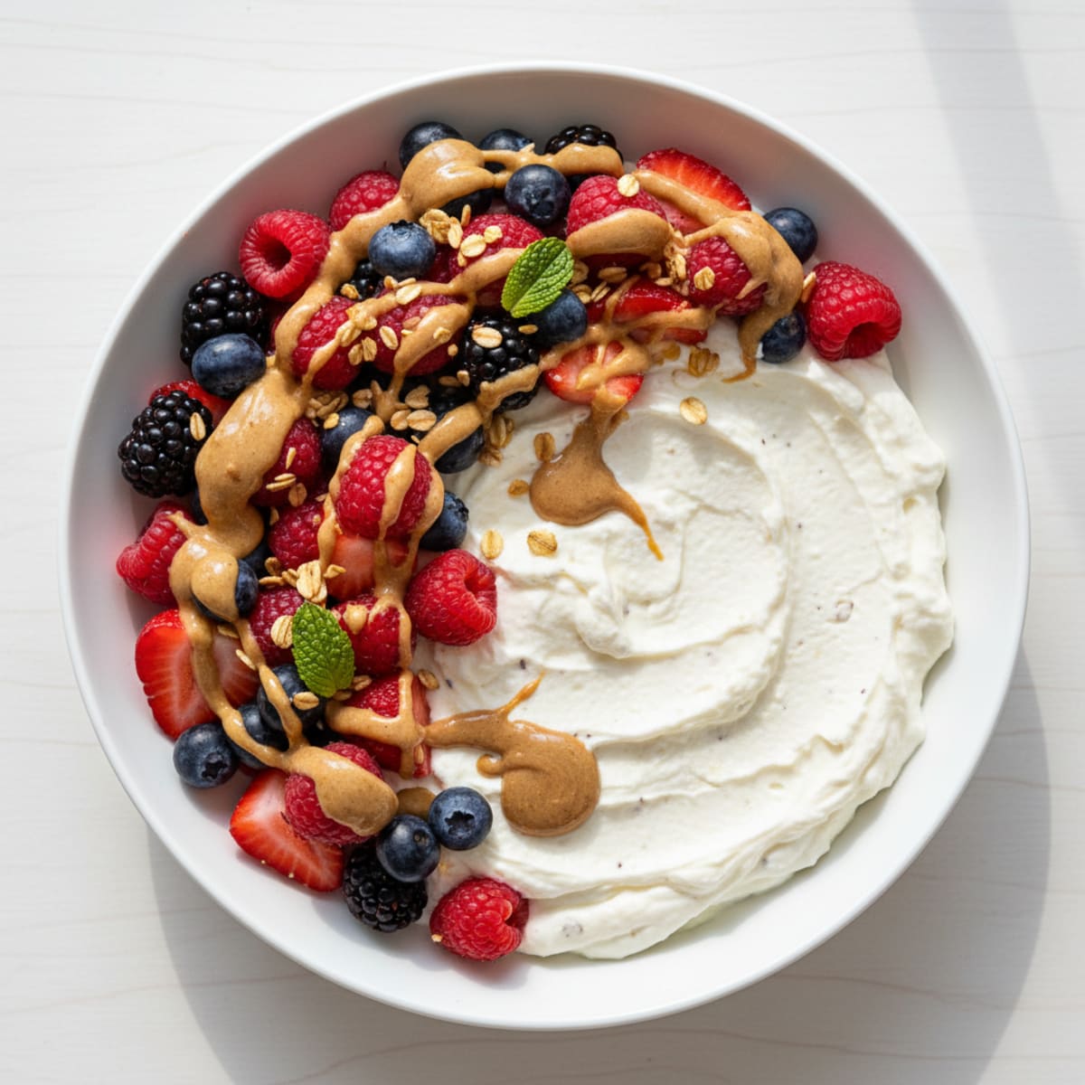 Silky Greek Yogurt Protein Pudding with Mixed Berries