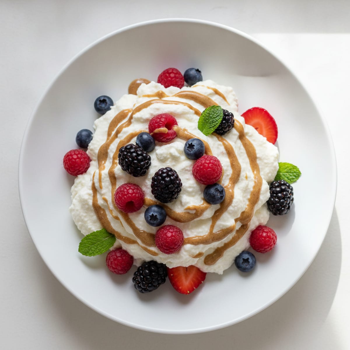 Silky Greek Yogurt Protein Mousse with Mixed Berries