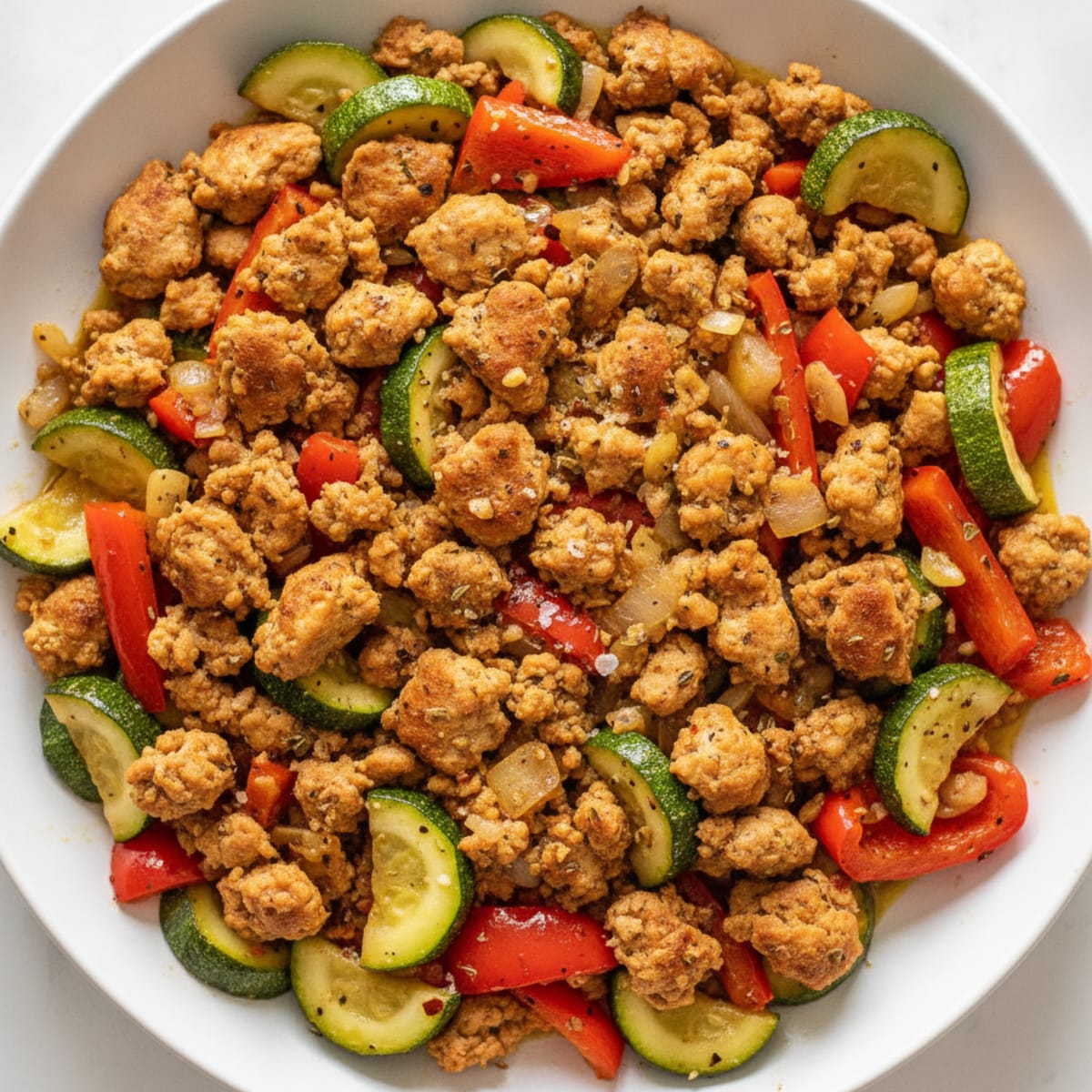 Ground Chicken and Vegetable Skillet