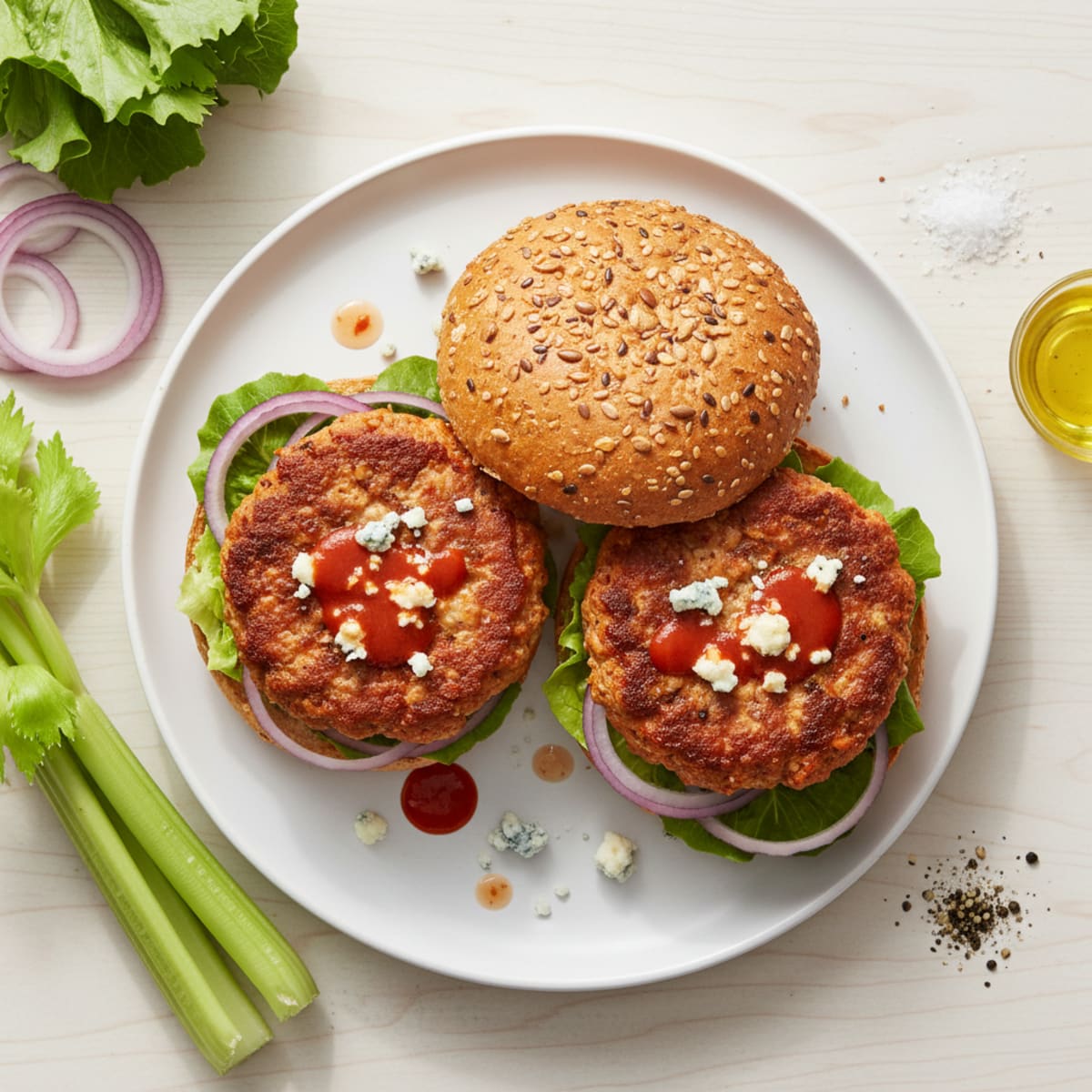 Buffalo Blue Cheese Burgers