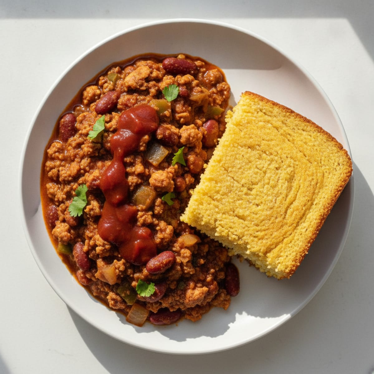 Hearty Turkey Chili with Golden Skillet Cornbread