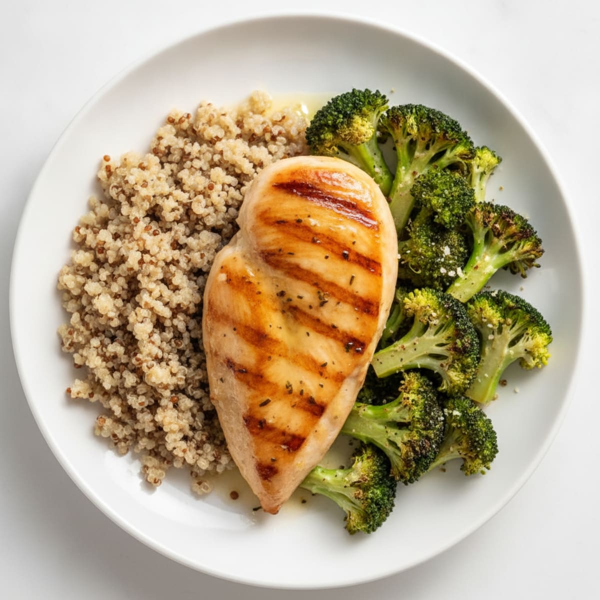 Grilled Chicken Breast with Roasted Broccoli and Quinoa