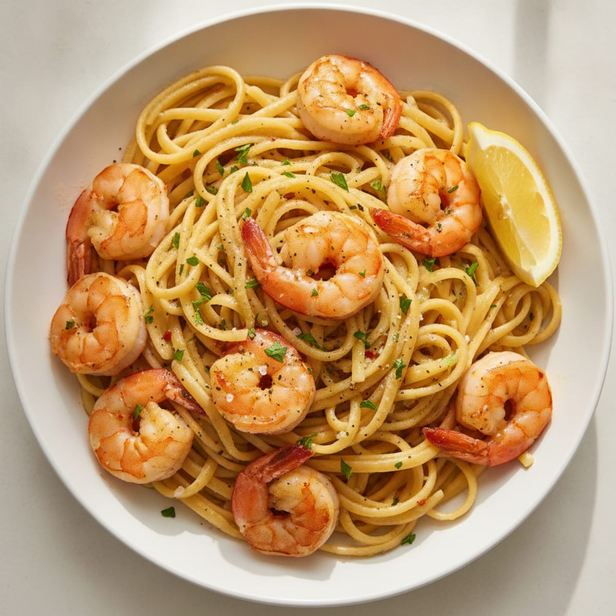 Garlic Butter Shrimp Scampi with Linguine