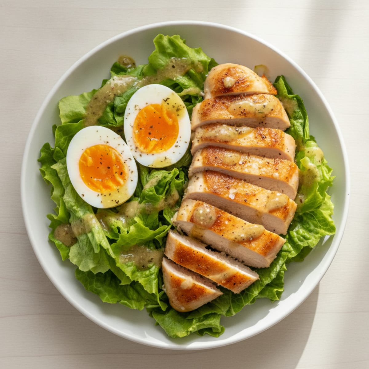 Chicken, Egg, and Lettuce Power Bowl