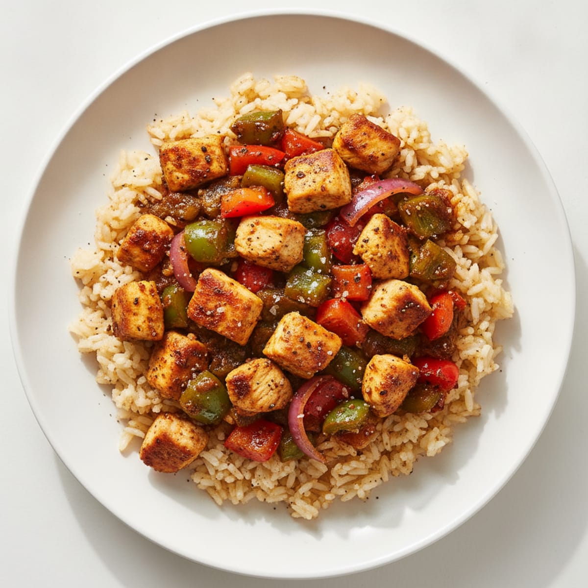 Chicken and Pepper Fajita Rice Skillet