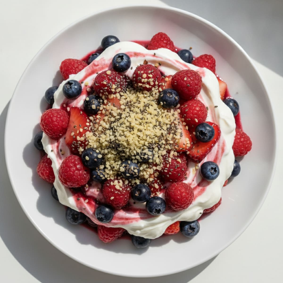Greek Yogurt Protein Parfait with Mixed Berries