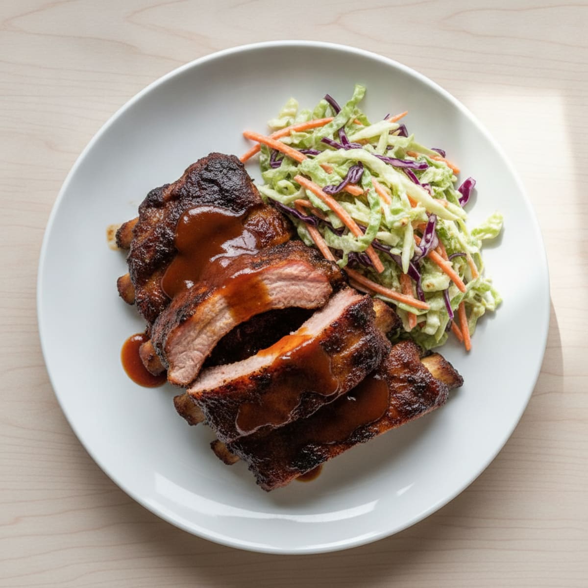 Smoked BBQ Ribs with Tangy Slaw