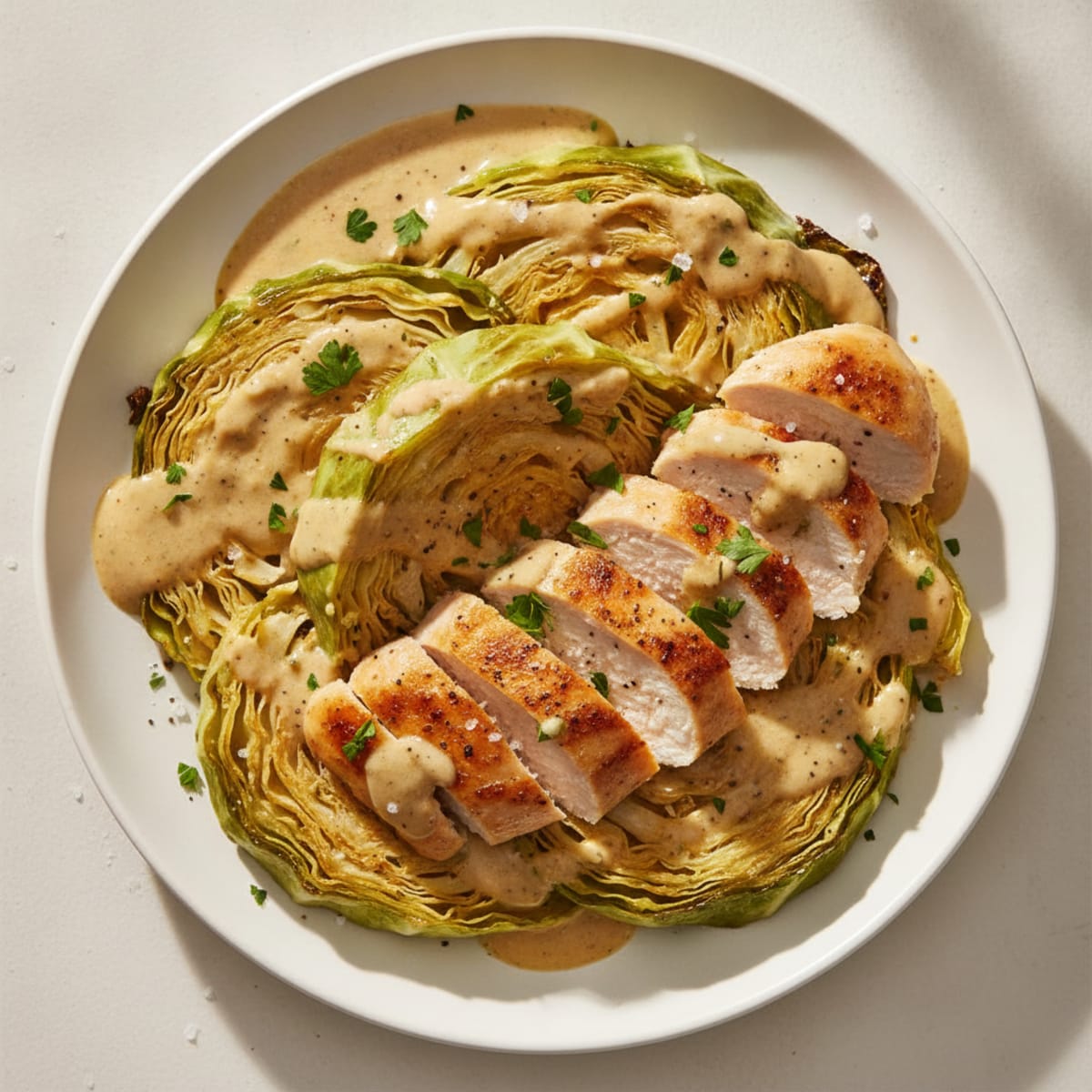 Roasted Cabbage with Lemon-Herb Dressing